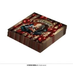 12 Clown Servetten 33x33 Cms