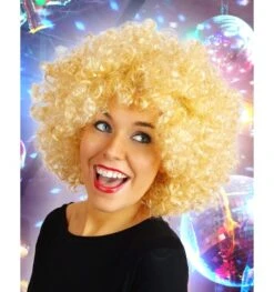 Afro Pruik Jumbo Blond