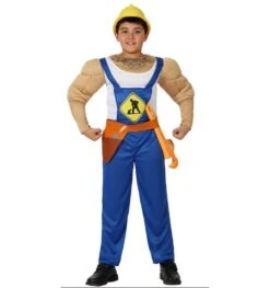 Bouwvakker Verkleed Kostuum Met Spieren