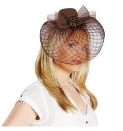 Bruin Hoedje Met Voile