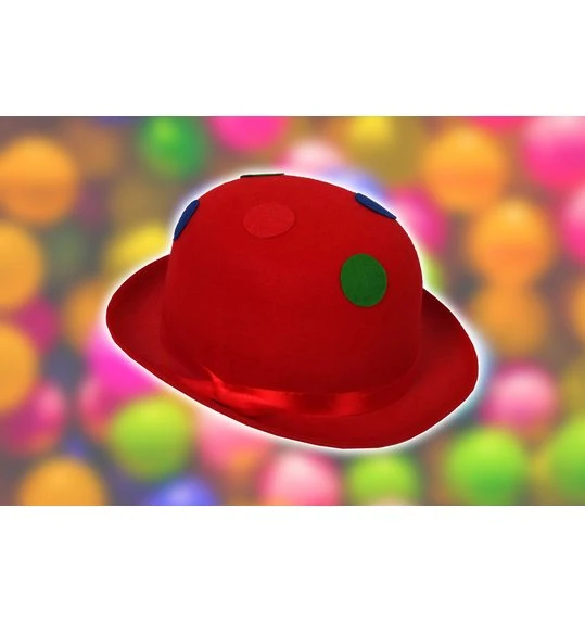 Clownhoed Stippen Vilt Rood 1 Clownhoed Stippen Vilt Rood