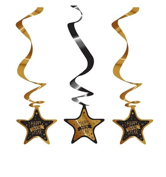 Decoratie Spiralen Happy Newyear 1 Decoratie Spiralen Happy Newyear