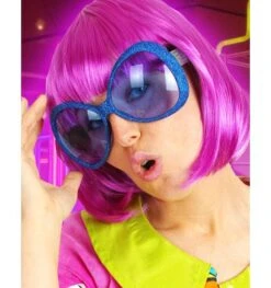 Disco Bril Glitter Blauw