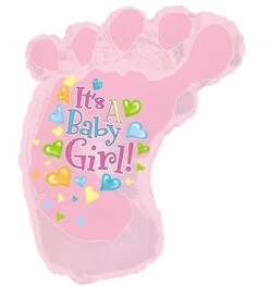 Folieballon It S A Girl Voetje