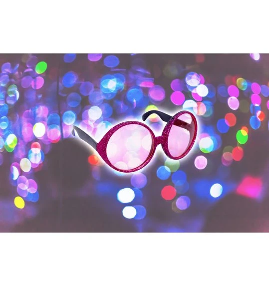 Fuchsia Glitter Disco Bril 1 Fuchsia Glitter Disco Bril