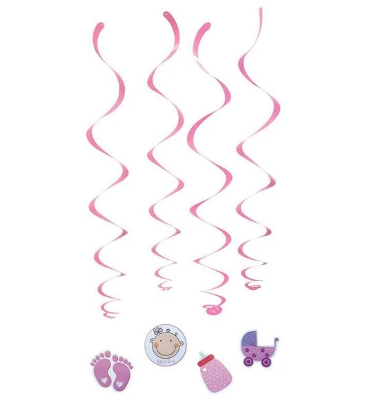 Geboorte Baby Meisje Hangspiralen Deco 1 Geboorte Baby Meisje Hangspiralen Deco