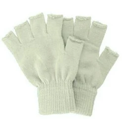 Gebreide Vingerloze Handschoenen Beige