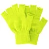 Gebreide Vingerloze Handschoenen Fluogeel