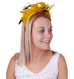 Geel Haarstukje Met Pluimen