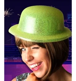 Gele Glitter Bolhoed Funky Color