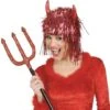 Glitter Duivel Pruik Met Hoorns
