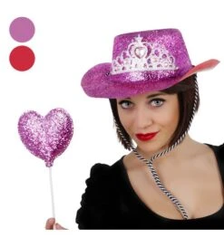 Glitter Hoed Plastic Met Kroon En Staf