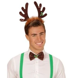 Glitter Rendier Gewei Met Strik