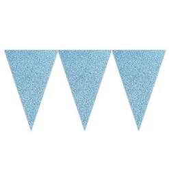 Glitter Vlaggenlijn Blauw 6 Meter