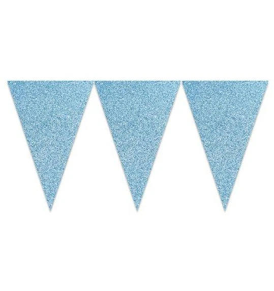 Glitter Vlaggenlijn Blauw 6 Meter 1 Glitter Vlaggenlijn Blauw 6 Meter