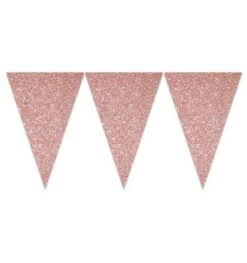 Glitter Vlaggenlijn Roze 6 Meter