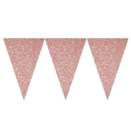Glitter Vlaggenlijn Roze 6 Meter 1 Glitter Vlaggenlijn Roze 6 Meter