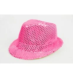 Glitterhoedje Maffia Disco Felroze