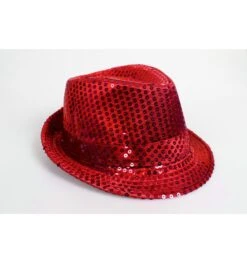 Glitterhoedje Maffia Disco Rood