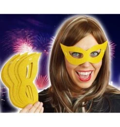 Gouden Party Maskertjes 6 Stuks
