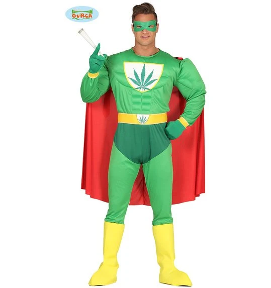 Grappige Super Held Marihuana Man Kostuum 1 Grappige Super Held Marihuana Man Kostuum