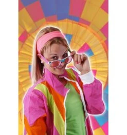 Haarband Neon / Fluo Jaren 80 Felroze