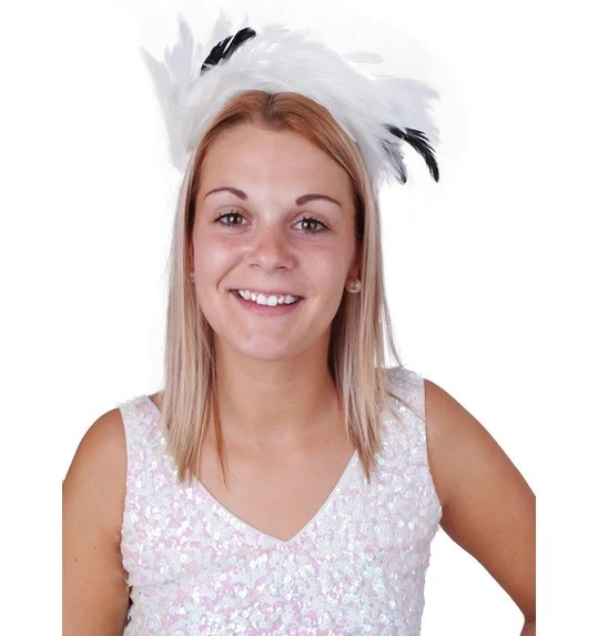 Haarstukje Pluim Wit 2 Haarstukje Pluim Wit - Afbeelding 2