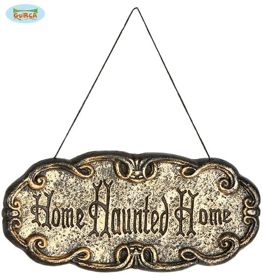 Halloween Deur Bordje Haunted Home 45x20cm 1 Halloween Deur Bordje Haunted Home 45x20cm