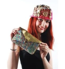 Handtas Disco Glamour Met Strass Goud