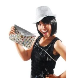 Handtas Disco Glamour Met Strass Zilver