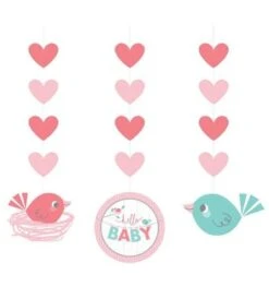 Hang Decoratie Hello Baby Girl 3 Stuks