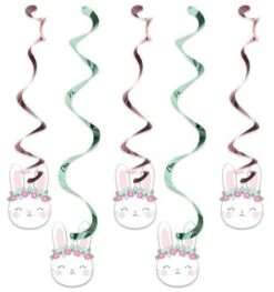 Hangdecoratie Birthday Bunny (5st)