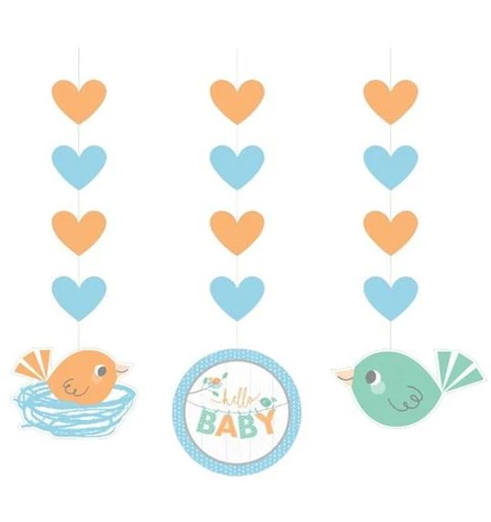 Hangdecoratie Hello Baby (3st) 1 Hangdecoratie Hello Baby (3st)