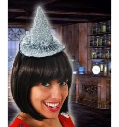 Heksenhoedje Glitter Op Diadeem Zilver