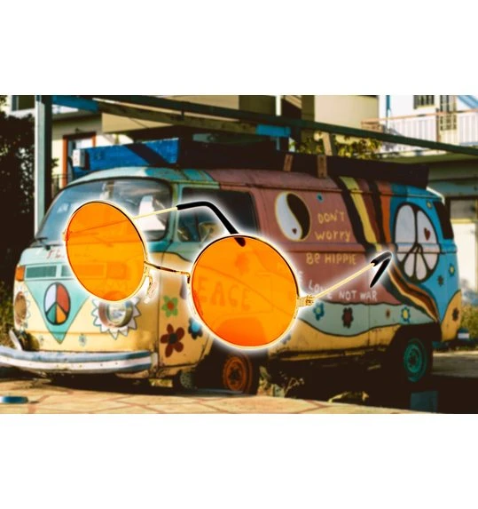 Hippie Bril Oranje 1 Hippie Bril Oranje