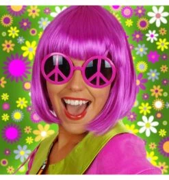 Hippie Bril Peace Fuchsia