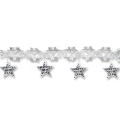 Holografische Zilveren Gelukkig Nieuwjaar Garland