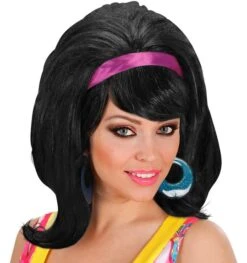 Jaren 60 Mod Pruik Zwart