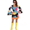 Jaren 70 Disco Jurk Met Liquid Print
