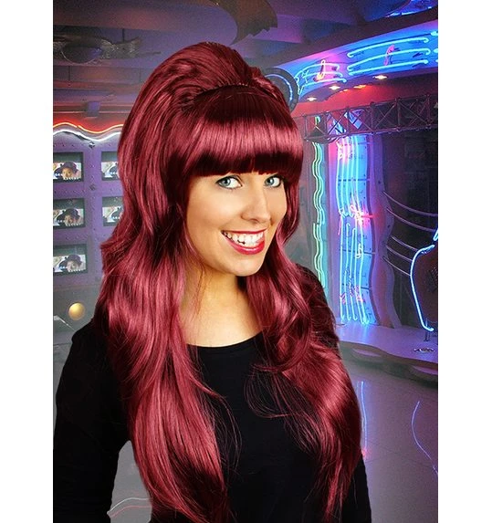 Jaren 70 Pruik Beverly Bordeaux 1 Jaren 70 Pruik Beverly Bordeaux