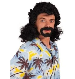 Jaren 80 Mannen Pruik Met Baard