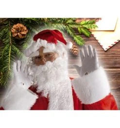 Kerstmuts Met Pruik,baard,wenkbrauwen