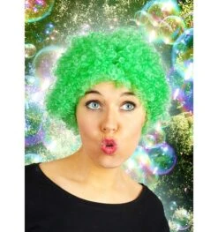 Korte Krullen Pruik Afro Groen