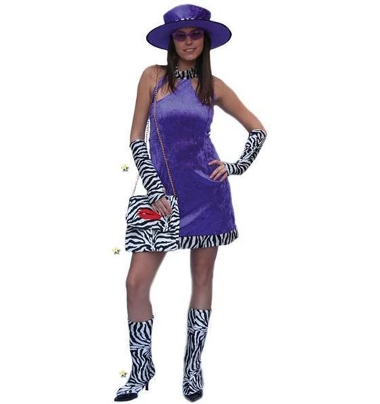 Kostuum Disco Lady Paars 1 Kostuum Disco Lady Paars