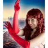 Lange Satijnen Handschoenen Shiny Rood