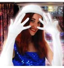 Lange Witte Satijnen Handschoenen