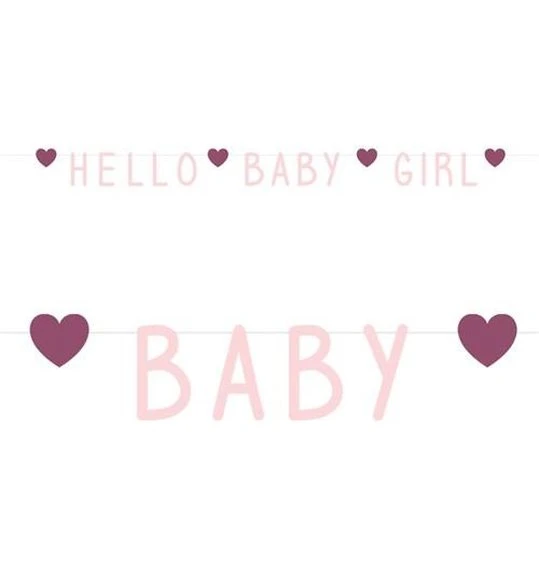 Letterslinger Pink Hearts “Hello Baby Girl” 1 Letterslinger Pink Hearts “Hello Baby Girl”