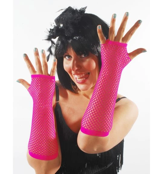 Nethandschoenen Lang Felroze 1 Nethandschoenen Lang Felroze