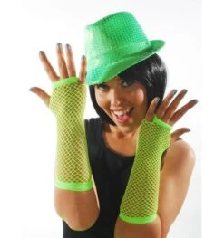 Nethandschoenen Lang Fluogroen