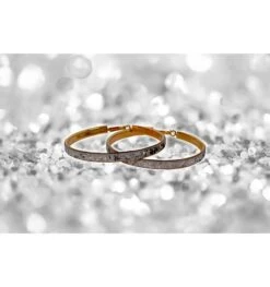 Oorbellen Grote Ring Glitter Zilver